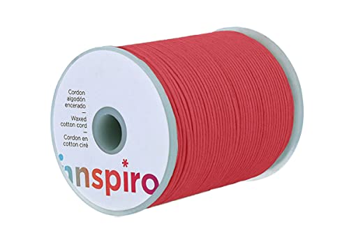 INNSPIRO 260416 3mm Gewachst Baumwollschnur, Fein, Rot, 50m Länge von INNSPIRO