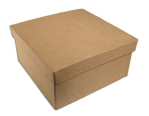 INNSPIRO Quadratische Pappmaché-Box 8 x 8 x 4 cm. von INNSPIRO