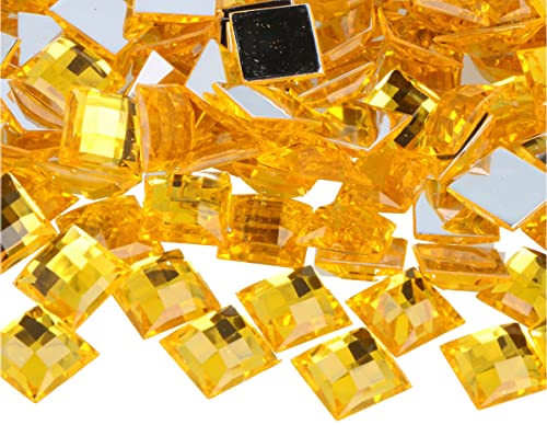 INNSPIRO Deko-Edelsteine aus Acryl, quadratisch, gelb, 16 x 16 mm, ca. 500 Stück. von INNSPIRO