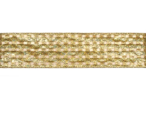 Dekoratives Band, klein, goldfarben, 6,5 cm x 10 m. von INNSPIRO