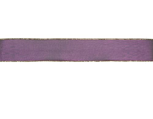 Dekoratives Netzband, lila, Einfassung, goldfarben, 4 cm x 10 m. Dekoratives Netzband, lila, Einfassung, goldfarben, 4 cm x 10 m. von INNSPIRO