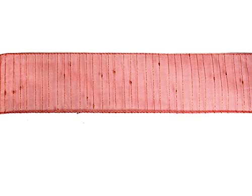 Dekoratives rotes Band mit goldenen Linien, 6,5 cm x 10 m. von INNSPIRO
