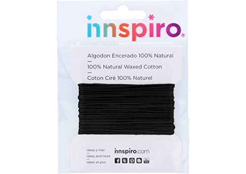 INNSPIRO Fein gewachste Baumwollkordel schwarz 1mm 5m von INNSPIRO