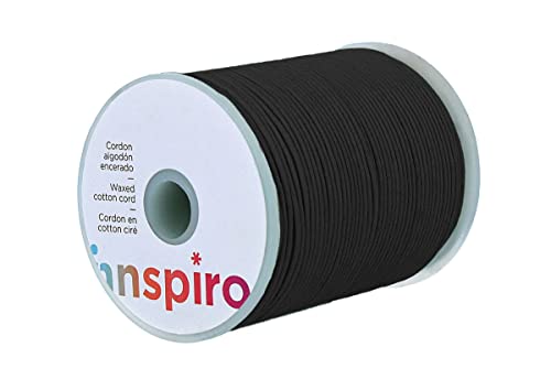 Gewachste Baumwollschnur, fein, schwarz, 2,0 mm, 100 m. von INNSPIRO