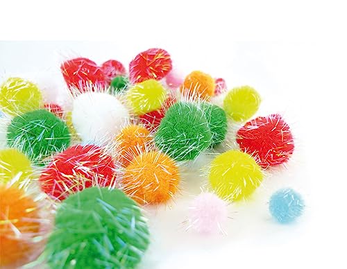 Glänzende Pompons Mix Farben und Maße 200 Stück. ca. von INNSPIRO