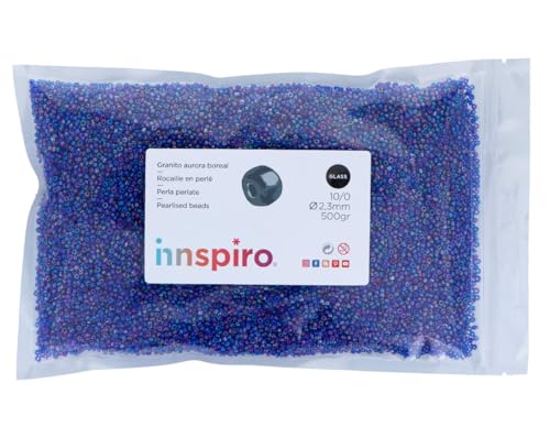 Glasstein, rund, Aurora Boreale, Marineblau, 2,3 mm, 10/0, 500 g. Glasstein, rund, Aurora Boreale, Marineblau, 2,3 mm, 10/0, 500 g. von INNSPIRO