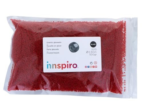 Glasstein, rund, Rot, 2,3 mm, 10/0, 500 g. von INNSPIRO