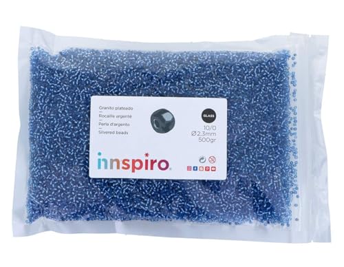 INNSPIRO Glas-Rocailles, rund, Cyanblau, 2,3 mm, 500 g, Beutel, zum Basteln von Armbändern und Halsketten, ideal für Bastelarbeiten und Schmuck mit Kindern. INNSPIRO Glas-Rocailles, rund, Cyanblau, 2,3 mm, 500 g, Beutel, zum Basteln von Armbändern und Halsketten, ideal für Bastelarbeiten und Schmuck mit Kindern. von INNSPIRO