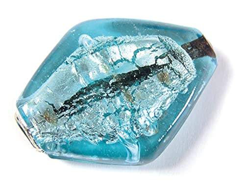 Himmelblaue, transparente Rauten-Glasperlen, 3,4 x 2,5 x 0,8 cm, 500 g 46u, ca. von INNSPIRO