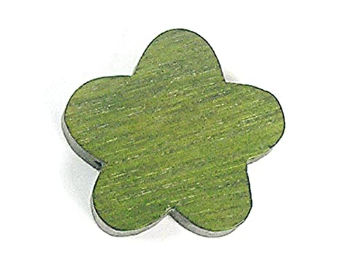 Holzperlen gewachste Blume grün 25 x 25 mm, 50u, ca. von INNSPIRO
