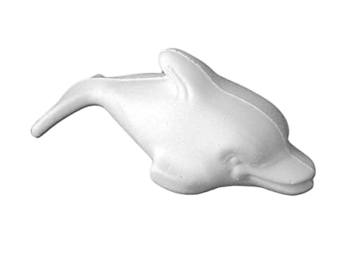 INNSPIRO A3622 Kleiner Porex-Delfin 17 x 6 cm. Tasche zum Aufhängen von 2 Stück. Tiere, weiß, 17x6cm von INNSPIRO