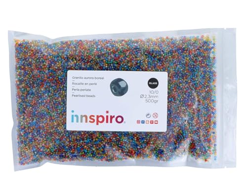 INNSPIRO Aurora Boreale Runde Glasfelsen Mischung 2,3 mm 10/0 500 g von INNSPIRO
