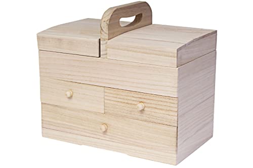 INNSPIRO Balsa Holz Nähkasten 3 Schubladen 34 x 20 x 31 cm, 21570 von INNSPIRO