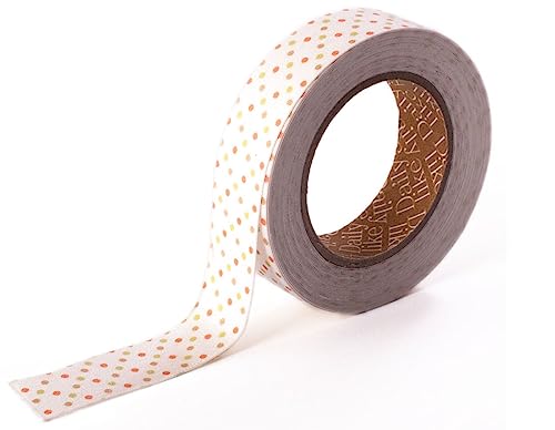 INNSPIRO Dailylike Klebeband aus Baumwolle, Punkte gelb, braun und rot, 15 mm x 5 m. von INNSPIRO