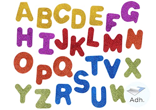 INNSPIRO Großbuchstaben, EVA-Schaumstoff, selbstklebend, 50 m, 52 u, mehrfarbig, 98644 von INNSPIRO