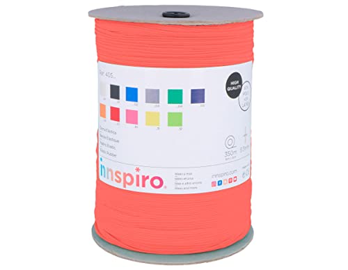 INNSPIRO Gummiband, Fuchsia, Fluor, 5,3 mm, Spule, ca. 350 m, zum Nähen und Basteln von INNSPIRO