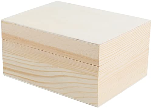 INNSPIRO Kiste aus massivem Kiefernholz und rechteckigem Furnier, 14 x 9,5 x 7 cm, 2 von INNSPIRO