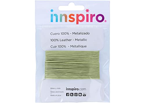 INNSPIRO Lederband, metallisch, Pastellgrün, 1,0 mm, 5 m. von INNSPIRO
