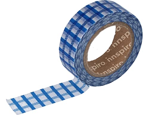 INNSPIRO Masking Klebeband, quadratisch, Blau, 15 mm x 10 x m, Serie Ultramar von INNSPIRO