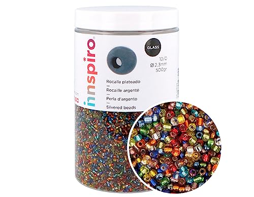 INNSPIRO Runder Glasstein/Steingärte, versilbert, 2,3 mm, 10/0, 500 g INNSPIRO Runder Glasstein/Steingärte, versilbert, 2,3 mm, 10/0, 500 g von INNSPIRO