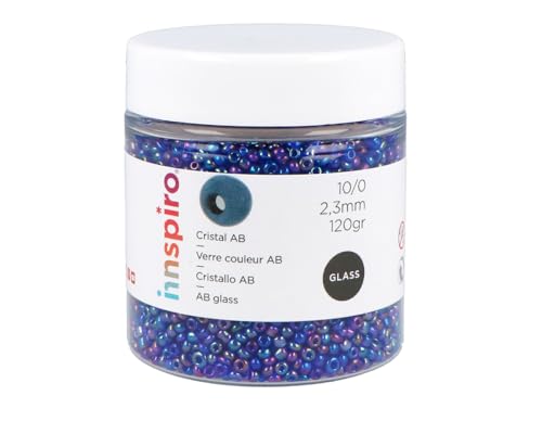 INNSPIRO Runder Glasstein Aurora Boreale Marineblau, 2,3 mm, 10/0, 120 g. von INNSPIRO