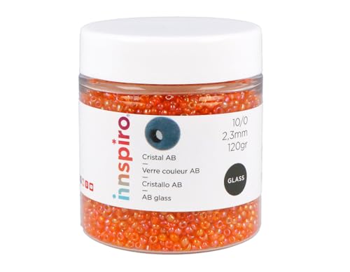 INNSPIRO Runder Glasstein Aurora Boreale Orange, 2,3 mm, 10/0, 120 g. von INNSPIRO