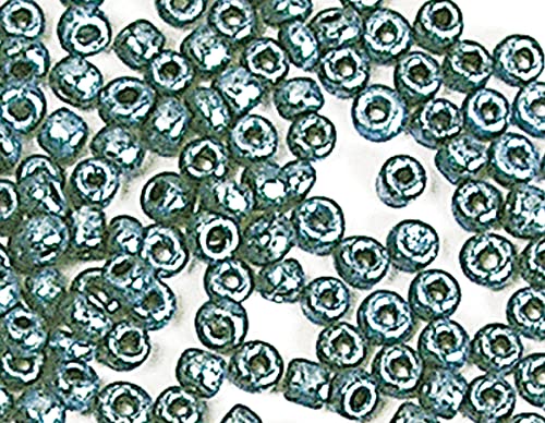 INNSPIRO Runder Glasstein glänzend metallic, blau, 3,8 mm, 6/0, 120 g. von INNSPIRO