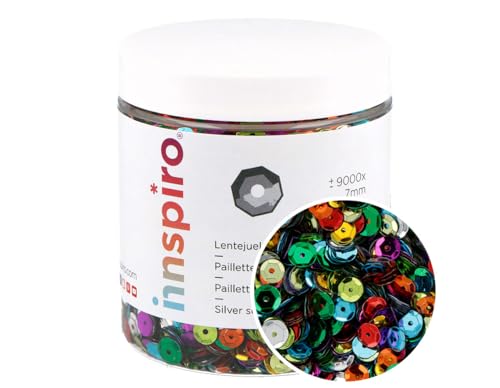 INNSPIRO Silberne Pailletten, gemischt, 7 mm, 120 g, 9 Farben, PVC, langlebig, weich und robust, perfekt für Bastelarbeiten, Kleidung, Hüte, Taschen und DIY-Projekte INNSPIRO Silberne Pailletten, gemischt, 7 mm, 120 g, 9 Farben, PVC, langlebig, weich und robust, perfekt für Bastelarbeiten, Kleidung, Hüte, Taschen und DIY-Projekte von INNSPIRO