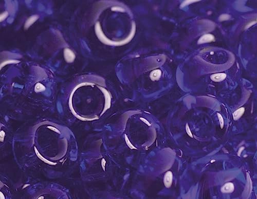 Japanische Magatama-Perlen, transparent, Marineblau, 3 mm, 100 g. von Toho