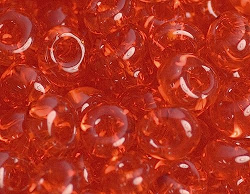 Japanische Magatama-Perlen, transparent, Rot, 3 mm, 100 g. von Toho