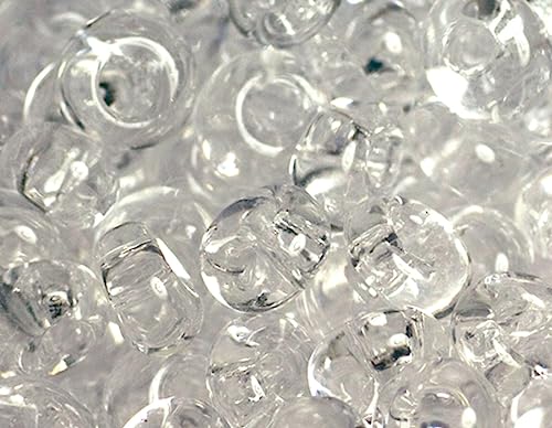 Japanische Magatama-Perlen, transparent, weiß, 3 mm, 100 g. von TOHO