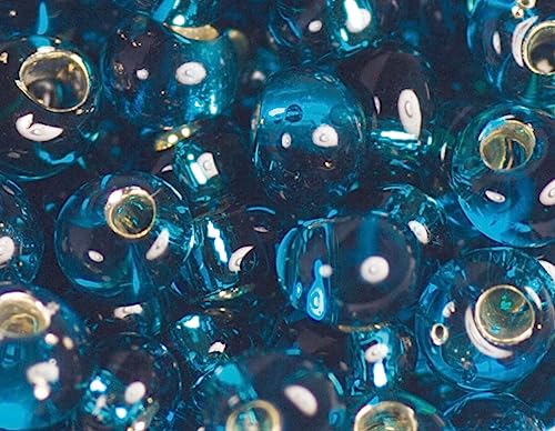 Japanische Magatama-Perlen, versilbert, Blau, Zirkonia, 3 mm, 100 g. von INNSPIRO