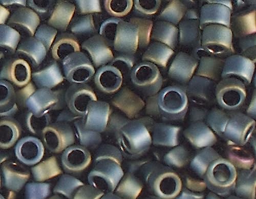 Japanische Perlen, Zylinder, matt, grün, 3,3 mm, 8/0, 100 g. von INNSPIRO
