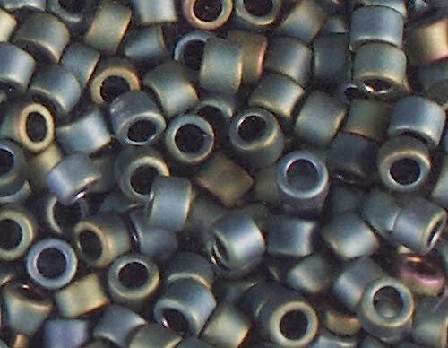 Japanische Perlen, Zylinder, matt, grün, 3,3 mm, 8/0, 100 g. von Toho