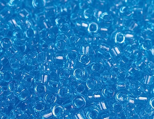 Japanische Perlen Schatz Zylinder transparent blau 1,8mm.11/0 100gr. von Toho