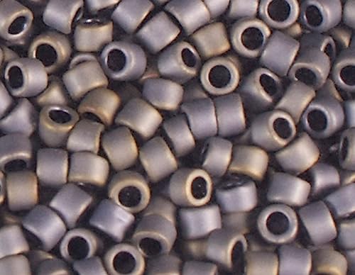 Japanische Perlen Zylinder Schatz, matt, Grau/Altgold, 3,3 mm, 8/0, 100 g. von Toho