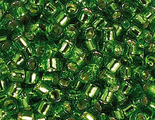 Japanische Perlen Zylinder Schatz Silber Grün 3,3mm.8/0 100gr. Japanische Perlen Zylinder Schatz Silber Grün 3,3mm.8/0 100gr. von Toho