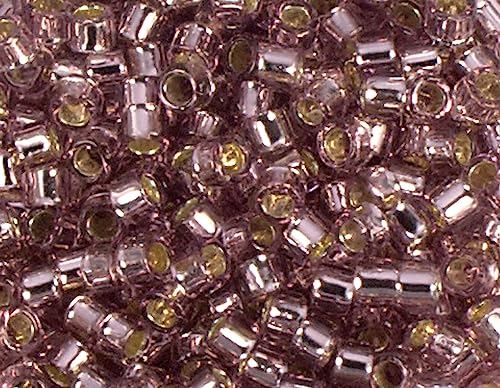 Japanische Perlen Zylinder Schatz Silber Lila 1,8mm.11/0 100gr. von INNSPIRO