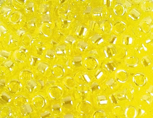 Japanische Perlen Zylinder Schatz glänzend gelb 3,3 mm.8/0 100 g. von Toho