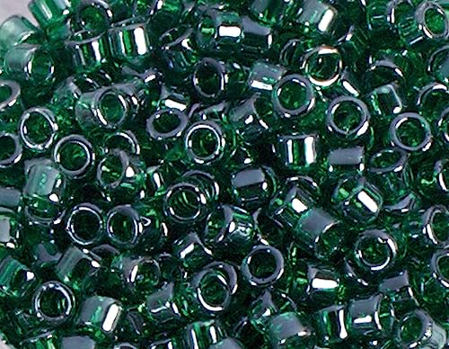 Japanische Perlen Zylinder Schatz glänzend grün 1,8mm.11/0 100gr. von Toho