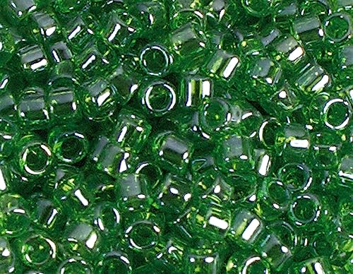 Japanische Perlen Zylinder Schatz glänzend grün 3,3mm.8/0 100gr. von Toho