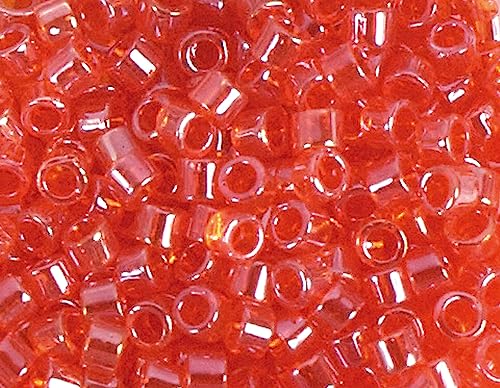Japanische Perlen Zylinder Schatz glänzend rot 1,8mm.11/0 100gr. von Toho