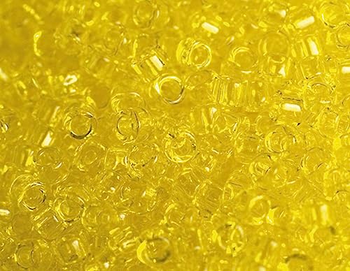 Japanische Perlen Zylinder Schatz transparent gelb 3,3mm.8/0 100gr. von Toho