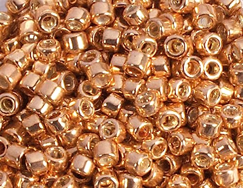 Japanische Perlen Zylinder Schatz verzinkt Pfirsich 1,8mm.11/0 100gr. von INNSPIRO