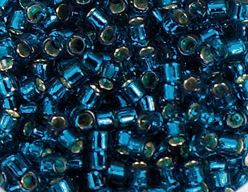 Japanische Perlen Zylinder Treasure Silber Blau Türkis 1,8mm.11/0 100gr. von INNSPIRO