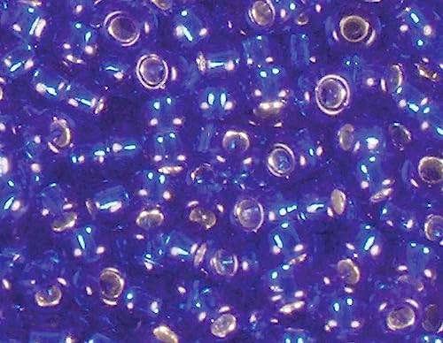 Japanische Rocaille-Perlen, Silber, Marineblau, 2,2 mm, 11/0, 100 g. von INNSPIRO