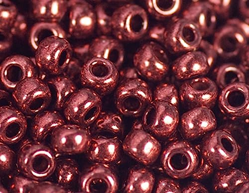 Japanische Rocaille-Perlen, galvanisiert, Granat, 2,2 mm, 11/0, 100 g. von INNSPIRO