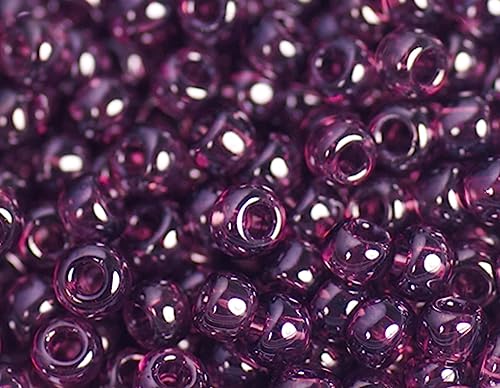 Japanische Rocaille-Perlen, glänzend, Amethyst, 2,2 mm, 11/0, 100 g. von Toho