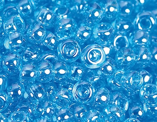 Japanische Rocaille-Perlen, glänzend, Blau, 2,2 mm, 11/0, 100 g. von INNSPIRO
