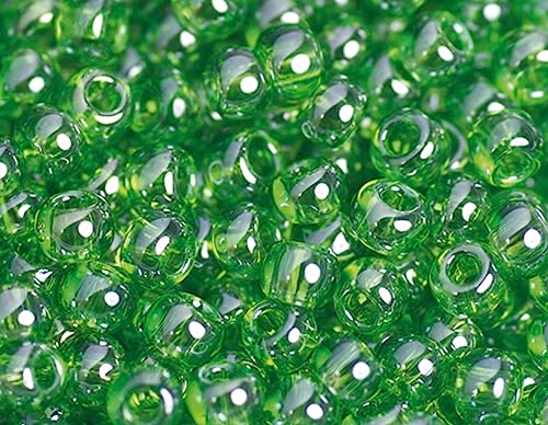 Japanische Rocaille-Perlen, glänzend, grün, 2,2 mm, 11/0, 100 g. von TOHO
